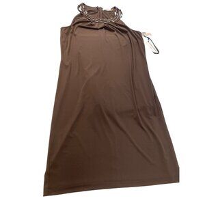 Calvin Klein Womens Brown Midi slip on Dress Size 6 SKU 9201